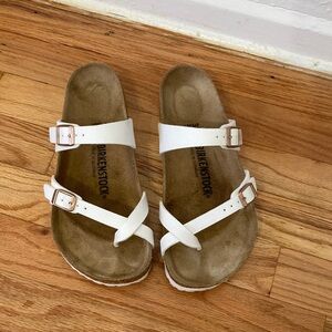 Birkenstock White Cross-Strap Sandals